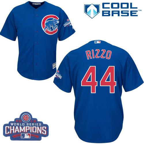 Chicago Cubs #44 Anthony Rizzo Blue Alternate 2016 World Series Champions Stitched Youth MLB Jersey Chicago Cubs #44 Anthony Rizzo Blue Alternate 2016 World Series Champions Stitched Youth MLB Jersey