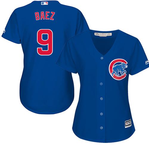 Chicago Cubs #9 Javier Baez Blue Alternate Womens Stitched MLB Jersey Chicago Cubs #9 Javier Baez Blue Alternate Womens Stitched MLB Jersey