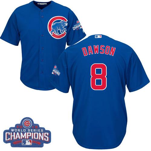 Chicago Cubs #8 Andre Dawson Blue Alternate 2016 World Series Champions Stitched Youth MLB Jersey Chicago Cubs #8 Andre Dawson Blue Alternate 2016 World Series Champions Stitched Youth MLB Jersey
