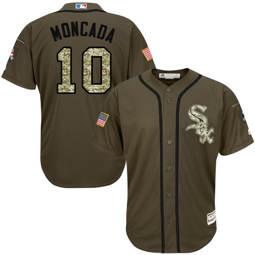 Chicago White Sox #10 Yoan Moncada Green Salute to Service Stitched Youth MLB Jersey Chicago White Sox #10 Yoan Moncada Green Salute to Service Stitched Youth MLB Jersey