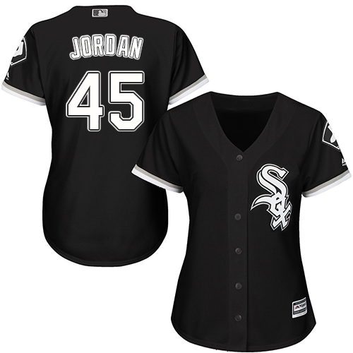 Chicago White Sox #45 Michael Jordan Black Alternate Womens Stitched MLB Jersey Chicago White Sox #45 Michael Jordan Black Alternate Womens Stitched MLB Jersey