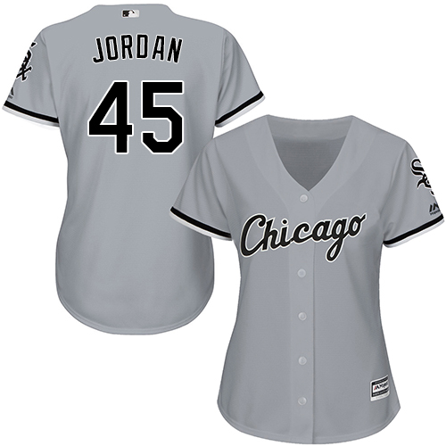Chicago White Sox #45 Michael Jordan Grey Road Womens Stitched MLB Jersey Chicago White Sox #45 Michael Jordan Grey Road Womens Stitched MLB Jersey