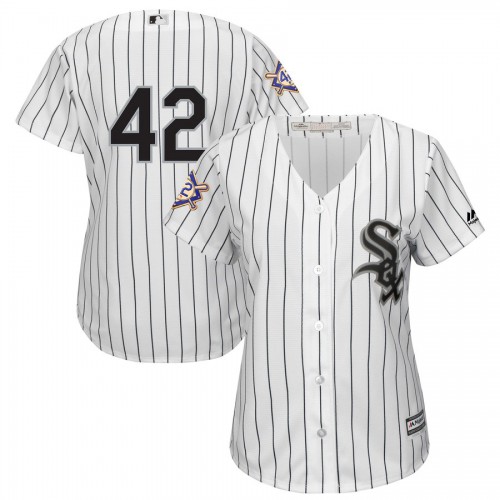 Chicago White Sox #42 Majestic Womens 2019 Jackie Robinson Day Official Cool Base Jersey White Chicago White Sox #42 Majestic Womens 2019 Jackie Robinson Day Official Cool Base Jersey White