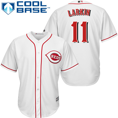 Cincinnati Reds #11 Barry Larkin White Cool Base Stitched Youth MLB Jersey Cincinnati Reds #11 Barry Larkin White Cool Base Stitched Youth MLB Jersey