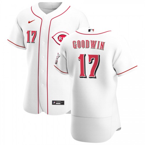 Cincinnati Reds #17 Brian Goodwin Mens Nike White Home 2020 Authentic Player MLB Jersey Cincinnati Reds #17 Brian Goodwin Mens Nike White Home 2020 Authentic Player MLB Jersey