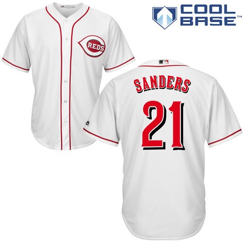 Cincinnati Reds #21 Reggie Sanders White Cool Base Stitched Youth MLB Jersey Cincinnati Reds #21 Reggie Sanders White Cool Base Stitched Youth MLB Jersey