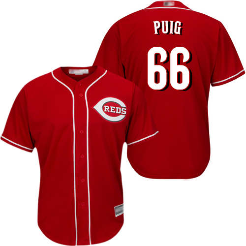 Cincinnati Reds #66 Yasiel Puig Red Cool Base Stitched Youth MLB Jersey Cincinnati Reds #66 Yasiel Puig Red Cool Base Stitched Youth MLB Jersey
