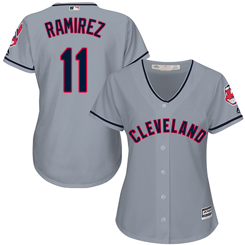 Cleveland Indians #11 Jose Ramirez Grey Road Womens Stitched MLB Jersey Cleveland Indians #11 Jose Ramirez Grey Road Womens Stitched MLB Jersey