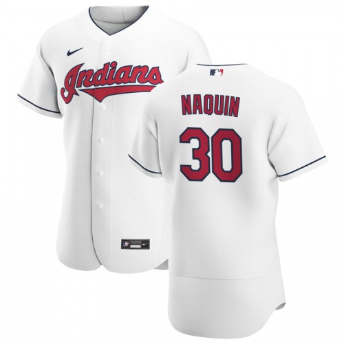Cleveland Indians #30 Tyler Naquin Mens Nike White Home 2020 Authentic Team MLB Jersey Cleveland Indians #30 Tyler Naquin Mens Nike White Home 2020 Authentic Team MLB Jersey