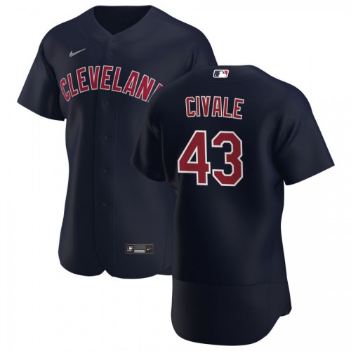 Cleveland Indians #43 Aaron Civale Mens Nike Navy Alternate 2020 Authentic Player MLB Jersey Cleveland Indians #43 Aaron Civale Mens Nike Navy Alternate 2020 Authentic Player MLB Jersey