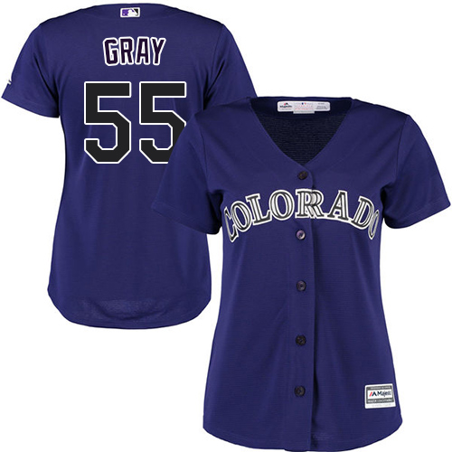 Colorado Rockies #55 Jon Gray Purple Alternate Womens Stitched MLB Jersey Colorado Rockies #55 Jon Gray Purple Alternate Womens Stitched MLB Jersey
