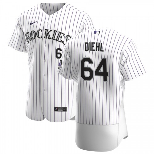 Colorado Rockies #64 Phillip Diehl Mens Nike White Home 2020 Authentic Player MLB Jersey Colorado Rockies #64 Phillip Diehl Mens Nike White Home 2020 Authentic Player MLB Jersey