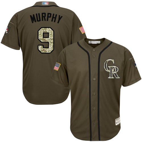 Colorado Rockies #9 Daniel Murphy Green Salute to Service Stitched Youth MLB Jersey Colorado Rockies #9 Daniel Murphy Green Salute to Service Stitched Youth MLB Jersey