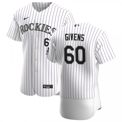Colorado Rockies #60 Mychal Givens Mens Nike White Home 2020 Authentic Player MLB Jersey Colorado Rockies #60 Mychal Givens Mens Nike White Home 2020 Authentic Player MLB Jersey