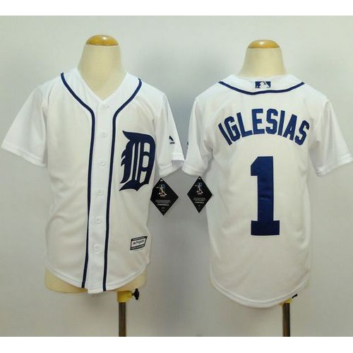 Detroit Tigers #1 Jose Iglesias White Cool Base Stitched Youth MLB Jersey Detroit Tigers #1 Jose Iglesias White Cool Base Stitched Youth MLB Jersey