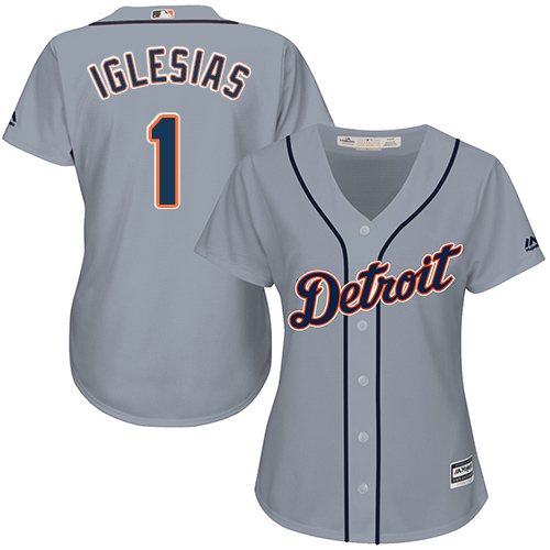 Detroit Tigers #1 Jose Iglesias Grey Road Womens Stitched MLB Jersey Detroit Tigers #1 Jose Iglesias Grey Road Womens Stitched MLB Jersey
