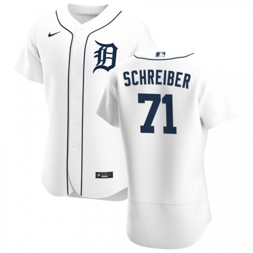 Detroit Tigers #71 John Schreiber Mens Nike White Home 2020 Authentic Player MLB Jersey Detroit Tigers #71 John Schreiber Mens Nike White Home 2020 Authentic Player MLB Jersey