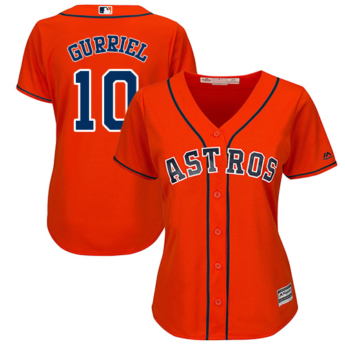 Houston Astros #10 Yuli Gurriel Orange Alternate Womens Stitched MLB Jersey Houston Astros #10 Yuli Gurriel Orange Alternate Womens Stitched MLB Jersey