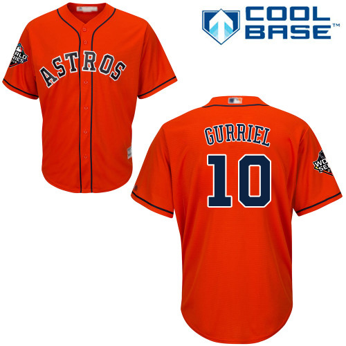Houston Astros #10 Yuli Gurriel Orange Cool Base 2019 World Series Bound Stitched Youth MLB Jersey Houston Astros #10 Yuli Gurriel Orange Cool Base 2019 World Series Bound Stitched Youth MLB Jersey