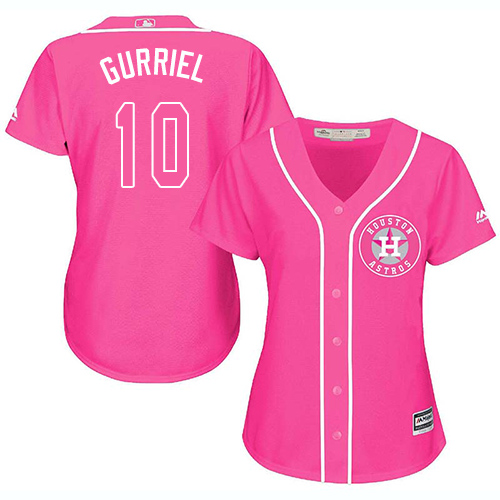 Houston Astros #10 Yuli Gurriel Pink Fashion Womens Stitched MLB Jersey Houston Astros #10 Yuli Gurriel Pink Fashion Womens Stitched MLB Jersey