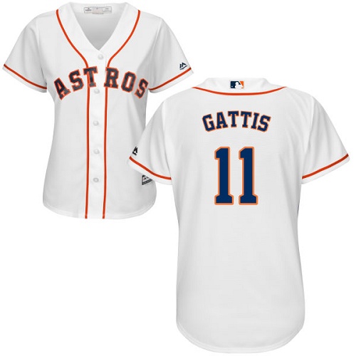 Houston Astros #11 Evan Gattis White Home Womens Stitched MLB Jersey Houston Astros #11 Evan Gattis White Home Womens Stitched MLB Jersey