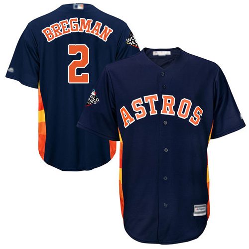 Houston Astros #2 Alex Bregman Navy Blue Cool Base 2019 World Series Bound Stitched Youth MLB Jersey Houston Astros #2 Alex Bregman Navy Blue Cool Base 2019 World Series Bound Stitched Youth MLB Jersey