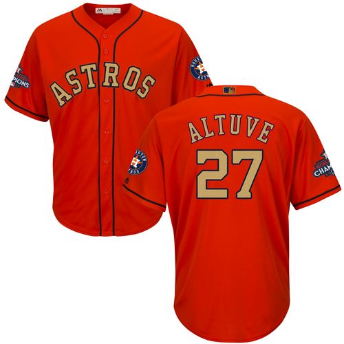 Houston Astros #27 Jose Altuve Orange 2018 Gold Program Cool Base Stitched Youth MLB Jersey Houston Astros #27 Jose Altuve Orange 2018 Gold Program Cool Base Stitched Youth MLB Jersey