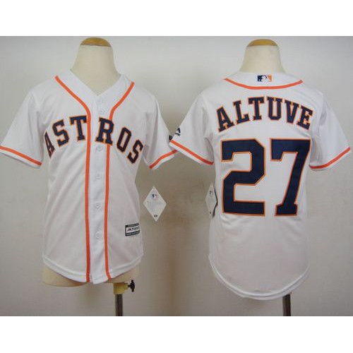Houston Astros #27 Jose Altuve White Cool Base Stitched Youth MLB Jersey Houston Astros #27 Jose Altuve White Cool Base Stitched Youth MLB Jersey