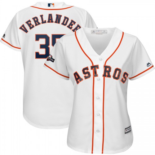 Houston Astros #35 Justin Verlander Majestic Womens 2019 Postseason Official Cool Base Player Jersey White Houston Astros #35 Justin Verlander Majestic Womens 2019 Postseason Official Cool Base Player Jersey White