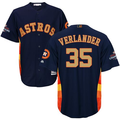 Houston Astros #35 Justin Verlander Navy Blue 2018 Gold Program Cool Base Stitched Youth MLB Jersey Houston Astros #35 Justin Verlander Navy Blue 2018 Gold Program Cool Base Stitched Youth MLB Jersey