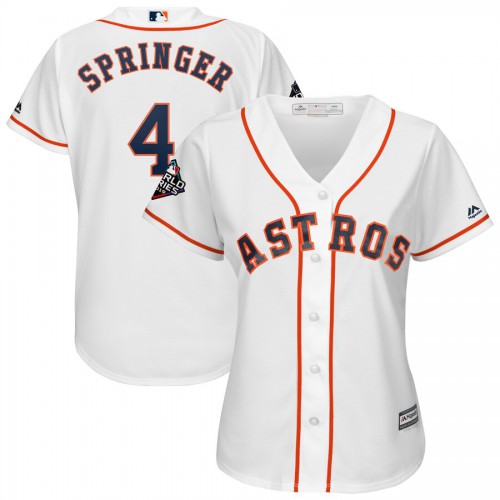 Houston Astros #4 George Springer White Womens 2019 World Series Bound Cool Base Stitched MLB Jersey Houston Astros #4 George Springer White Womens 2019 World Series Bound Cool Base Stitched MLB Jersey