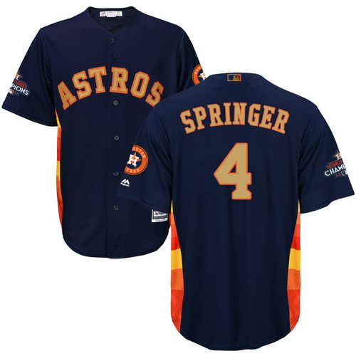 Houston Astros #4 George Springer Navy Blue 2018 Gold Program Cool Base Stitched Youth MLB Jersey Houston Astros #4 George Springer Navy Blue 2018 Gold Program Cool Base Stitched Youth MLB Jersey