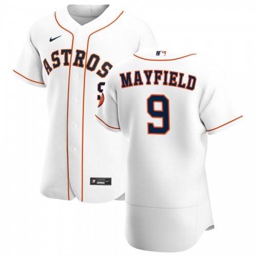 Houston Astros #9 Jack Mayfield Mens Nike White Home 2020 Authentic Player MLB Jersey Houston Astros #9 Jack Mayfield Mens Nike White Home 2020 Authentic Player MLB Jersey