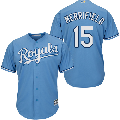 Kansas City Royals #15 Whit Merrifield Light Blue Cool Base Stitched Youth MLB Jersey Kansas City Royals #15 Whit Merrifield Light Blue Cool Base Stitched Youth MLB Jersey