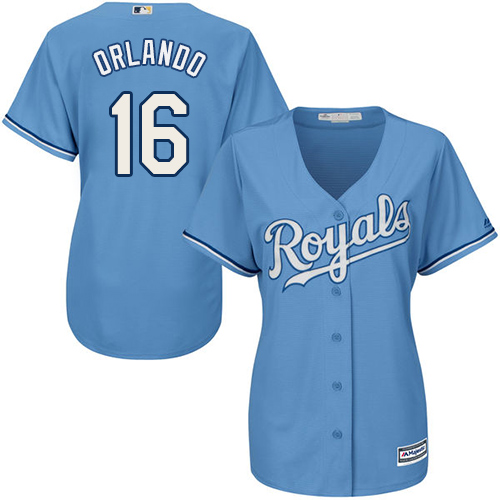 Kansas City Royals #16 Paulo Orlando Light Blue Alternate Womens Stitched MLB Jersey Kansas City Royals #16 Paulo Orlando Light Blue Alternate Womens Stitched MLB Jersey
