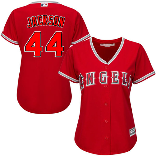 Los Angeles Angels #44 Reggie Jackson Red Alternate Womens Stitched MLB Jersey Los Angeles Angels #44 Reggie Jackson Red Alternate Womens Stitched MLB Jersey