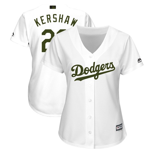 Los Angeles Dodgers #22 Clayton Kershaw White 2018 Memorial Day Cool Base Womens Stitched MLB Jersey Los Angeles Dodgers #22 Clayton Kershaw White 2018 Memorial Day Cool Base Womens Stitched MLB Jersey
