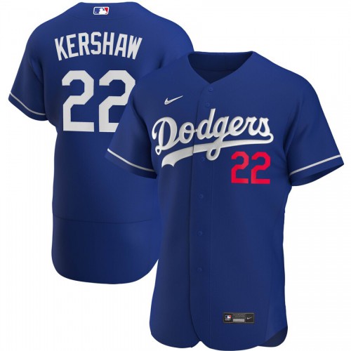 Los Angeles Dodgers #22 Clayton Kershaw Mens Nike Royal Alternate 2020 Authentic Player MLB Jersey Los Angeles Dodgers #22 Clayton Kershaw Mens Nike Royal Alternate 2020 Authentic Player MLB Jersey