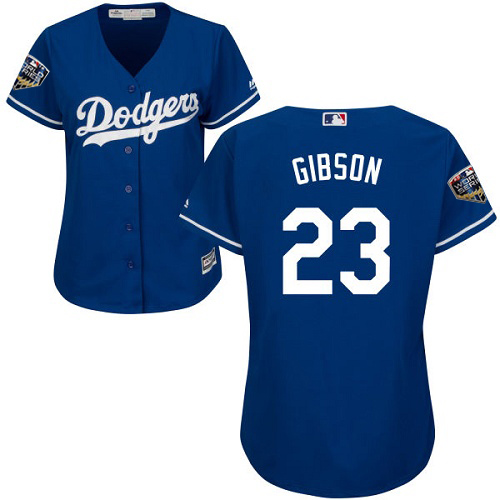 Los Angeles Dodgers #23 Kirk Gibson Blue Alternate 2018 World Series Womens Stitched MLB Jersey Los Angeles Dodgers #23 Kirk Gibson Blue Alternate 2018 World Series Womens Stitched MLB Jersey