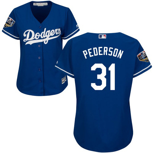 Los Angeles Dodgers #31 Joc Pederson Blue Alternate 2018 World Series Womens Stitched MLB Jersey Los Angeles Dodgers #31 Joc Pederson Blue Alternate 2018 World Series Womens Stitched MLB Jersey