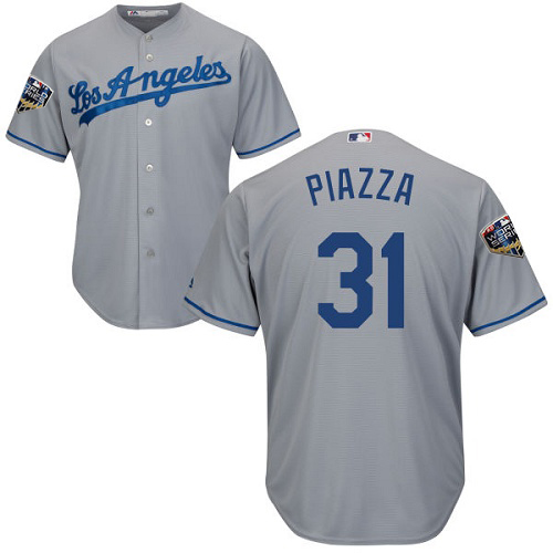 Los Angeles Dodgers #31 Mike Piazza Grey Cool Base 2018 World Series Stitched Youth MLB Jersey Los Angeles Dodgers #31 Mike Piazza Grey Cool Base 2018 World Series Stitched Youth MLB Jersey