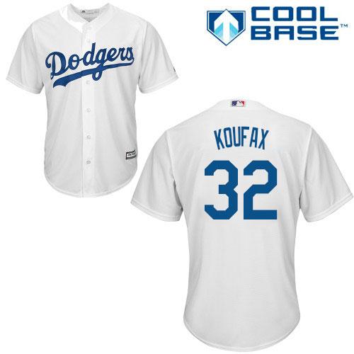 Los Angeles Dodgers #32 Sandy Koufax White Cool Base Stitched Youth MLB Jersey Los Angeles Dodgers #32 Sandy Koufax White Cool Base Stitched Youth MLB Jersey