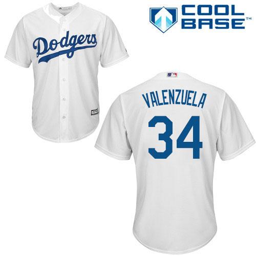 Los Angeles Dodgers #34 Fernando Valenzuela White Cool Base Stitched Youth MLB Jersey Los Angeles Dodgers #34 Fernando Valenzuela White Cool Base Stitched Youth MLB Jersey