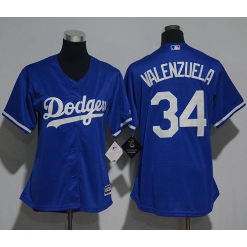 Los Angeles Dodgers #34 Fernando Valenzuela Blue Womens Fashion Stitched MLB Jersey Los Angeles Dodgers #34 Fernando Valenzuela Blue Womens Fashion Stitched MLB Jersey