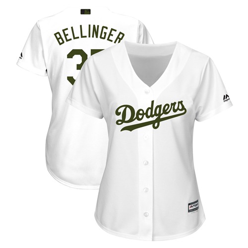 Los Angeles Dodgers #35 Cody Bellinger White 2018 Memorial Day Cool Base Womens Stitched MLB Jersey Los Angeles Dodgers #35 Cody Bellinger White 2018 Memorial Day Cool Base Womens Stitched MLB Jersey