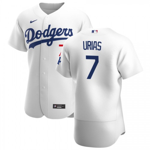 Los Angeles Dodgers #7 Julio Urias Mens Nike White Home 2020 Authentic Player MLB Jersey Los Angeles Dodgers #7 Julio Urias Mens Nike White Home 2020 Authentic Player MLB Jersey