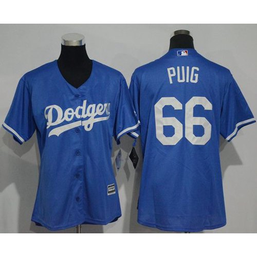 Los Angeles Dodgers #66 Yasiel Puig Blue Alternate Womens Stitched MLB Jersey Los Angeles Dodgers #66 Yasiel Puig Blue Alternate Womens Stitched MLB Jersey