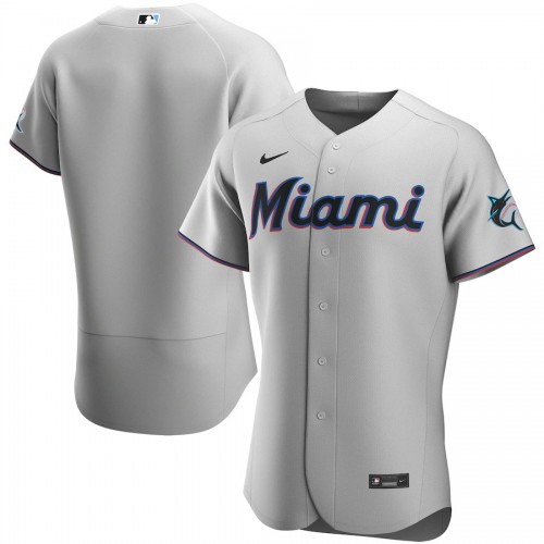 Miami Marlins Nike Gray Road 2020 Authentic Team Jersey Miami Marlins Nike Gray Road 2020 Authentic Team Jersey