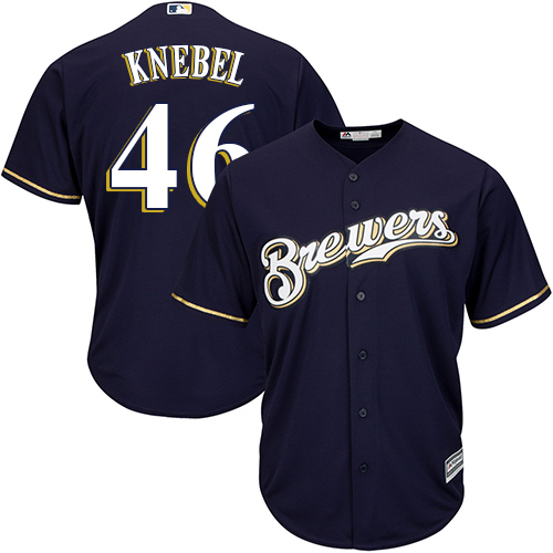 Milwaukee Brewers #46 Corey Knebel Navy blue Cool Base Stitched Youth MLB Jersey Milwaukee Brewers #46 Corey Knebel Navy blue Cool Base Stitched Youth MLB Jersey