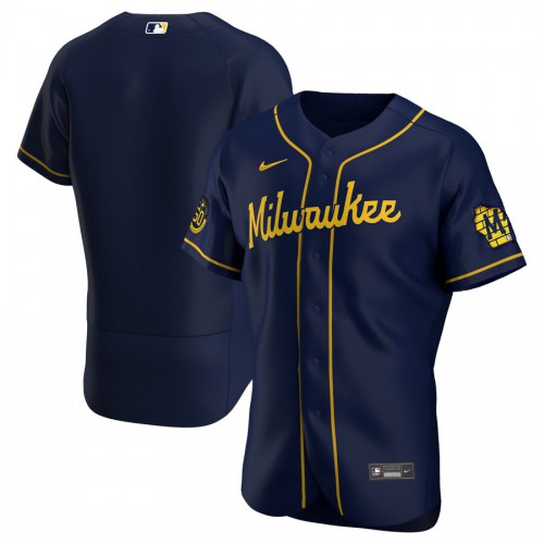 Milwaukee Brewers Mens Nike Navy Alternate 2020 Authentic Team MLB Jersey Milwaukee Brewers Mens Nike Navy Alternate 2020 Authentic Team MLB Jersey